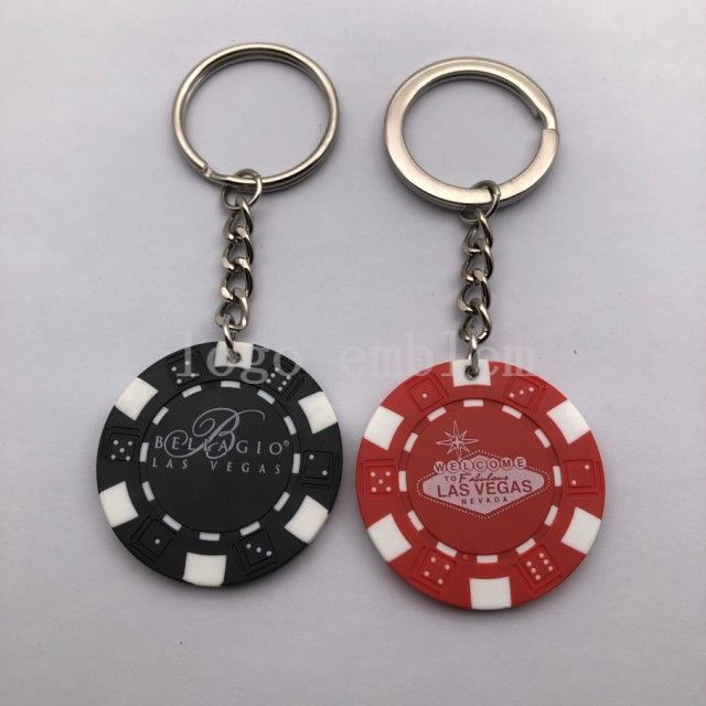 Portachiavi con fiches da poker da golf